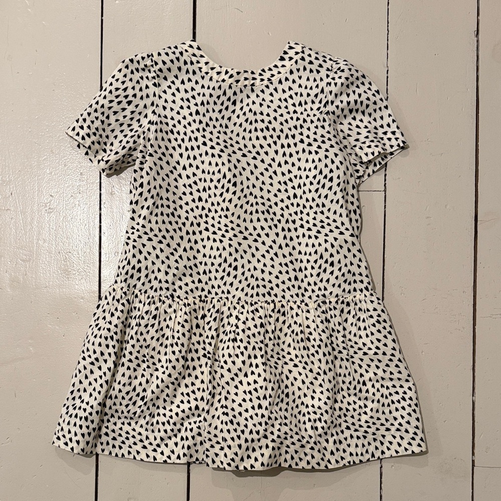 Charming Heart Black and White Kids Dress